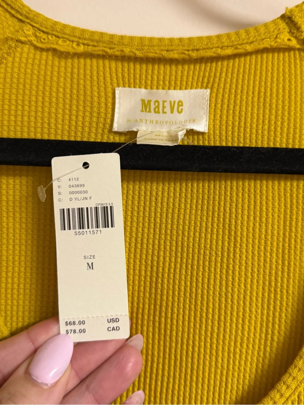 NWT Anthropologie Maeve Maeve Samina Thermal Babydoll Top Size Medium - Picture 9 of 10
